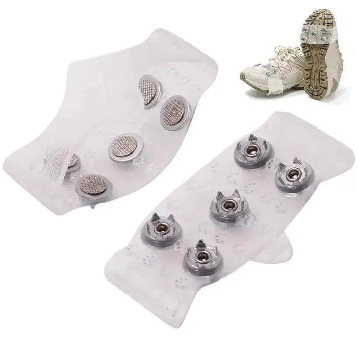 1 paire de Crampons réglables à 5 pointes, Crampons d'alpinisme en plein air unisexe, couvre-chaussures à griffes de neige, accessoires de marche et de randonnée