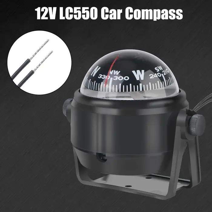 Boussole nautique étanche avec lumière LED électronique, positionnement de navigation, LC550, bateau, rotation à 360 °, 12V