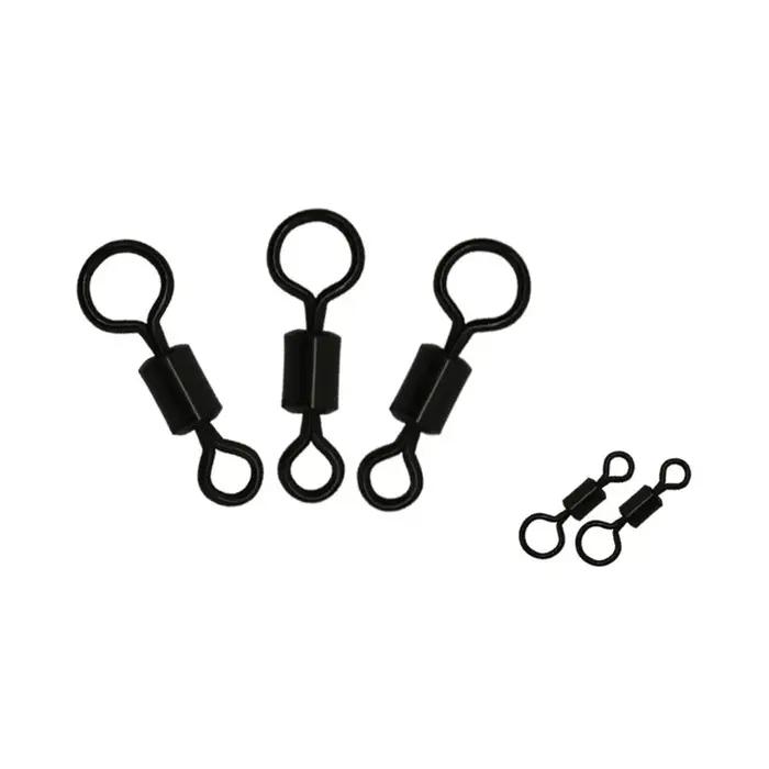 3000 pièces d'accessoires de pêche à la carpe, émerillons extensibles 4 # Émerillon pivotant noir