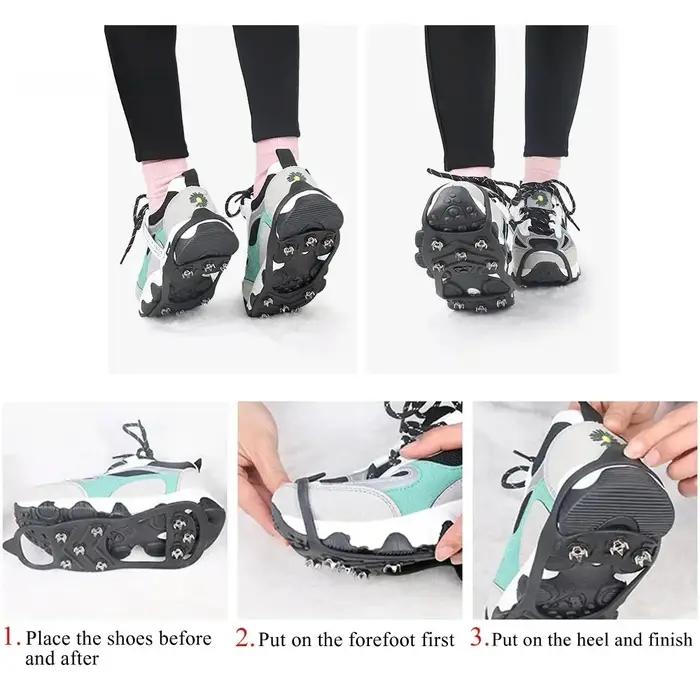 Pince à glace en caoutchouc résistante pour sécurité hivernale marche randonnée escalade neige glace bottes chaussures sécurité antipatinage occasionnels