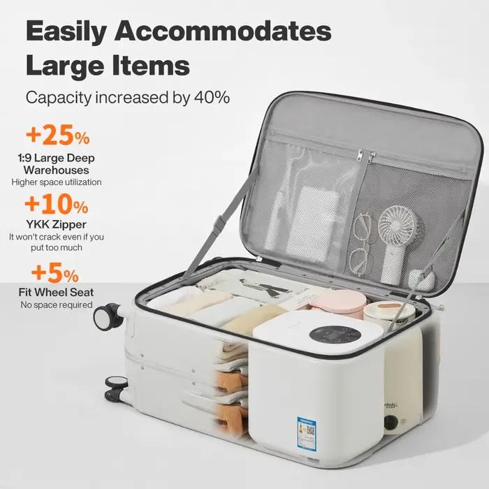 Mixi nouveau PC cadre en aluminium valise ouverture avant bagage de voyage roulant 20 pouces bagage