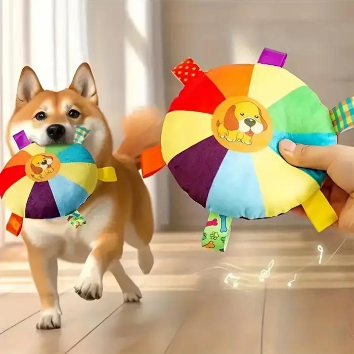 Ballon de football interactif pour chien de 16 cm avec poignées