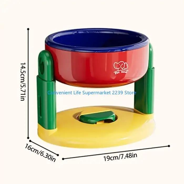 Support bol pour chien réglable en hauteur pour plupart des races avec plats couleur vive