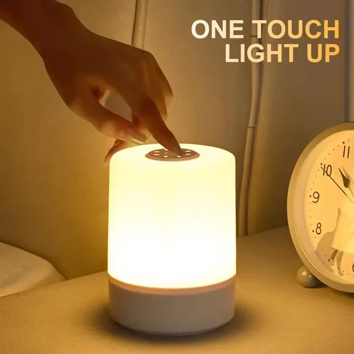 Lampe de chevet tactile pour chambre à coucher, 3 modes de gradation, lampe de nuit rechargeable, lu