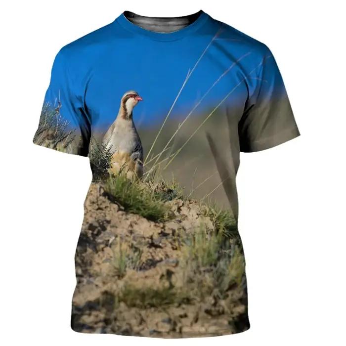 T-shirt imprimé 3D Animal Quail pour homme, Économie à col rond, Manches courtes, Respzed, Harajuku,