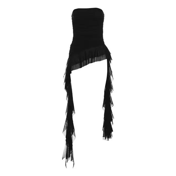 Haut de poitrine avec rubans pour femmes style streetwear Y2K chic sexy pour sorties et soirées