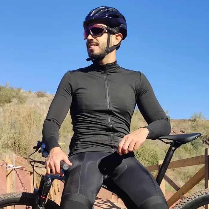 YKYW Veste Thermique à Manches sulfpour Homme Manteau de Vélo VTT Haut Pro Maillot de Cyclisme Vêtem
