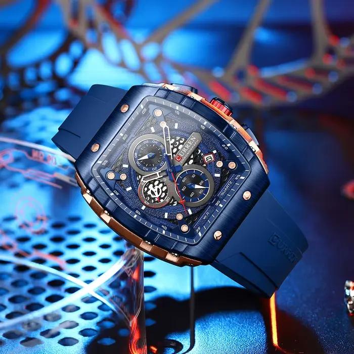 Montre homme Curren luxe quartz étanche design carré - Accessoire mode chasseur sportif