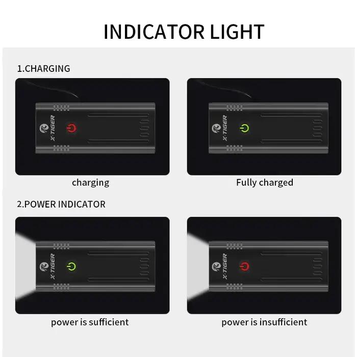 X-TIGER Vélo Lumière Ensemble Puissant USB Rechargeable Lumineux 10000mAh Vélo Feux Avant IPX5 Étanc