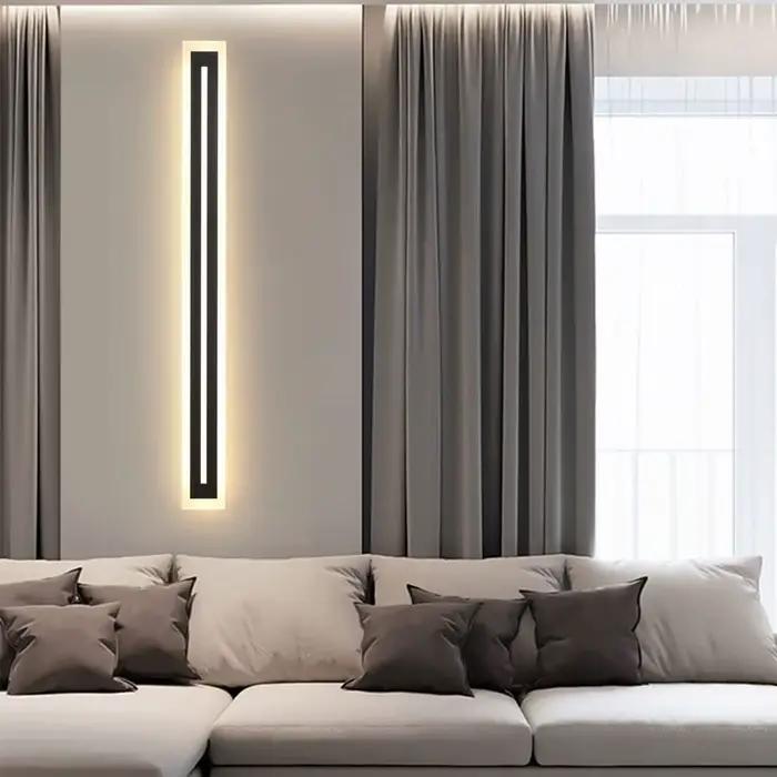 Lampes murales LED modernes à longue bande extérieure, applique murale élégante en acrylique blanc g