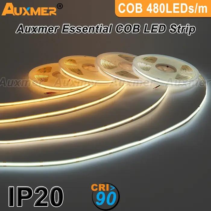 Ruban COB LED 480LEDs/m, RA90 Haute Densité Rubans souples à LED RA90 LED Lumières DC24V Bande LED C