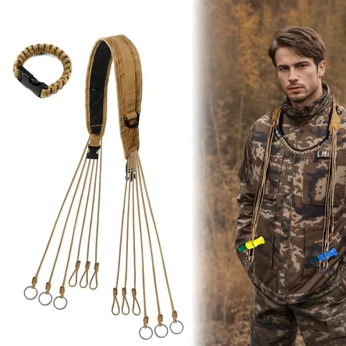 Harnais de chasse corde 12 boucles - collier multifonction avec épaulettes renforcées équipement extérieur