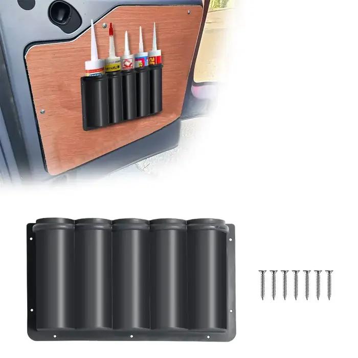 Boîte de rangement sous le siège pour van en plastique ABS durable noire pour ranger canettes et produits de nettoyage occasions de voyage camping-car