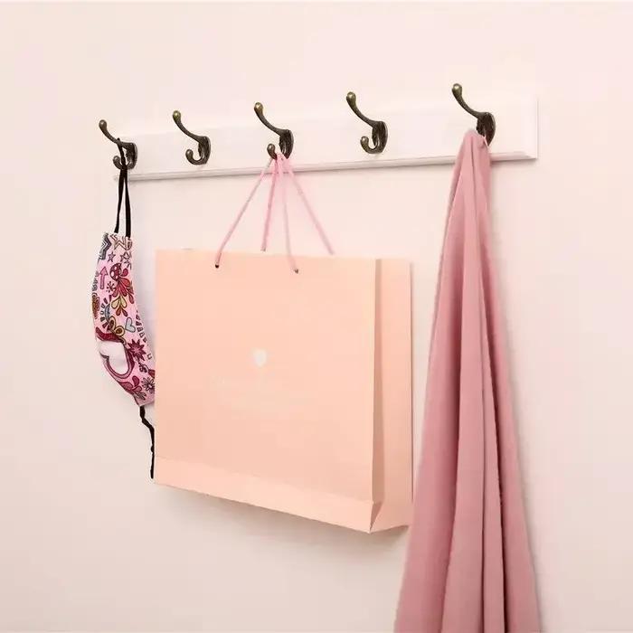 Porte-manteau mural en bois massif avec crochets, gain de place, organisateur de placard pour chapea
