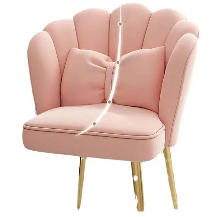Chaise de maquillage féminine, tabouret de dressing simple, dossier luxueux, chaise à pétales, chais