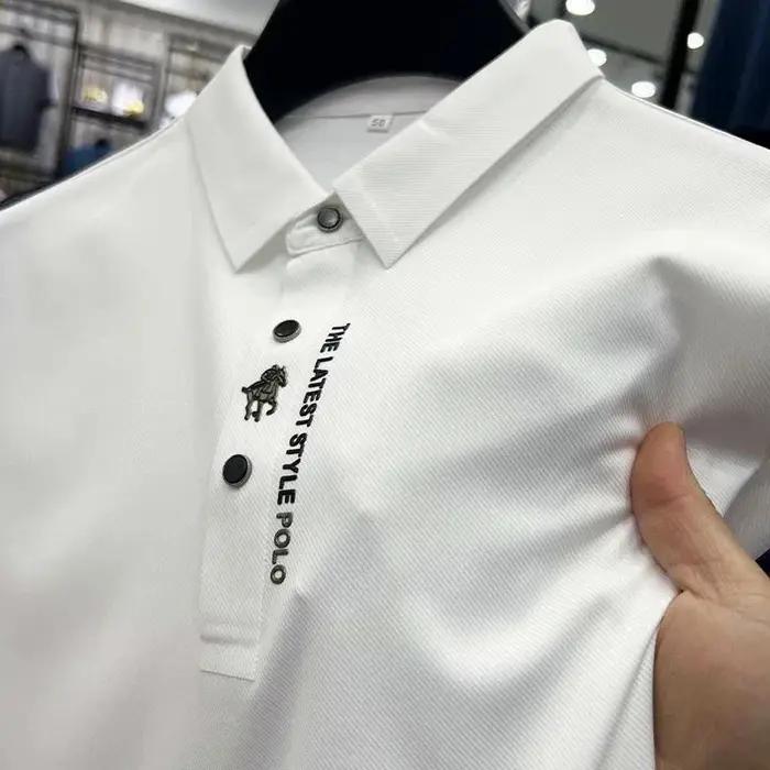 Haute qualité Ice Silk manches courtes hommes polo shirt été nouvelle marque mode broderie DESIGN TO