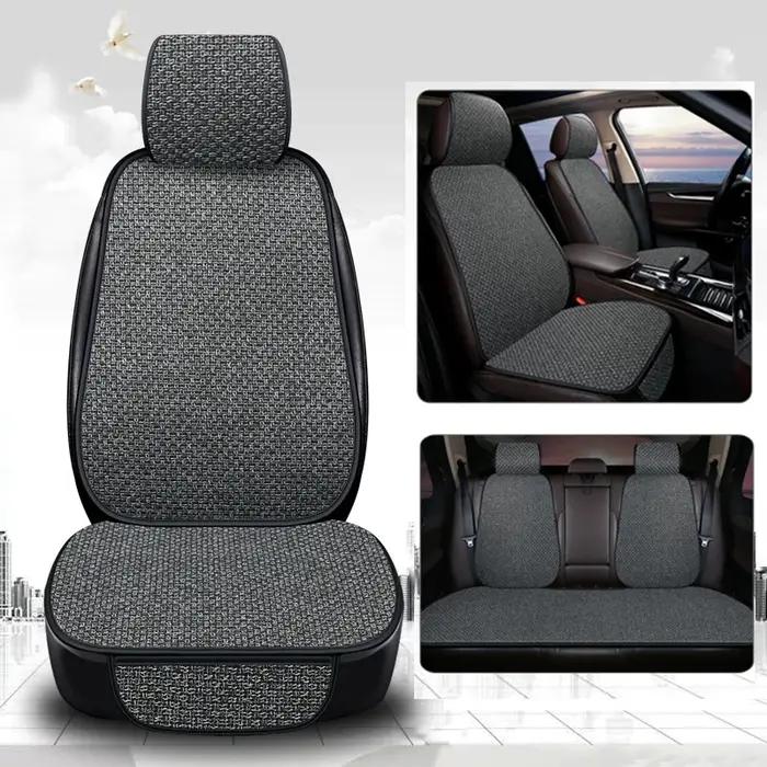 Housse de Protection pour siège de voiture en lin, coussin avant et arrière, tapis de Protection pou