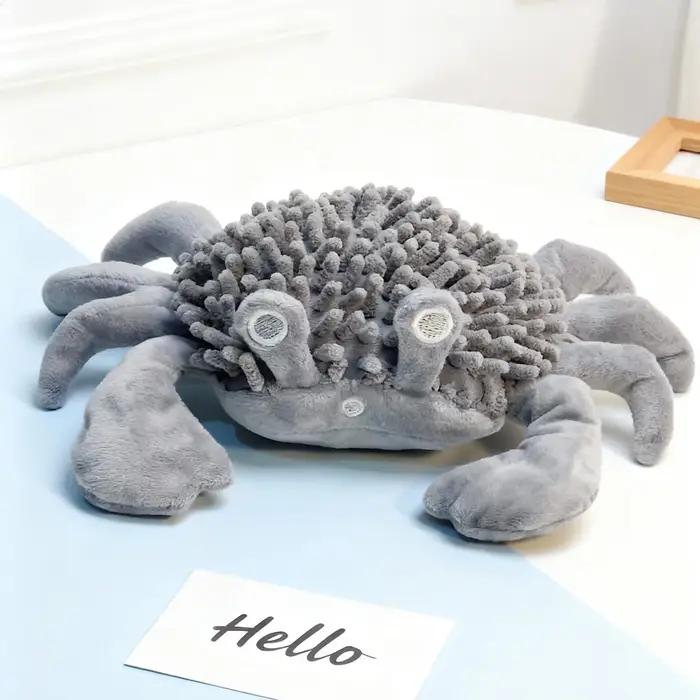 Jouet en peluche pour chien en forme de crabe Chenille pour chiens jouets à mâcher apaisants textures dentaires réduction de l'anxiété jeux interactifs occasions spéciales