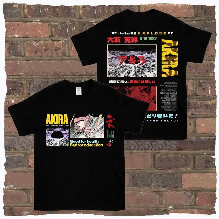 T-shirt Akira Good for Health pour hommes et femmes, surdimensionné, style Y2K, vintage, avec motif anime, streetwear, hip hop, Harajuku, vêtements pour femmes et hommes