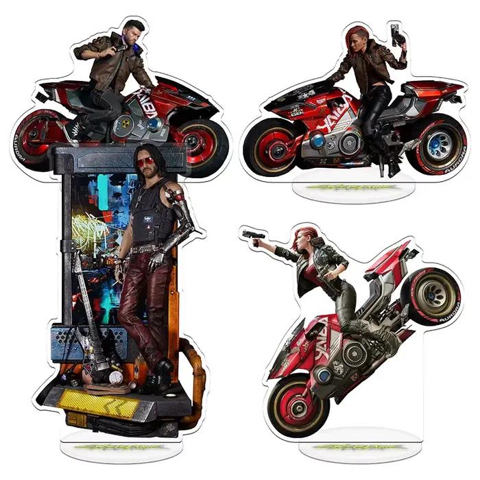 Cyberpunk 2077 V - Figurine de présentation, modèle de stand, décorations de bureau, accessoires, porte-clés - Cadeau pour amis et filles