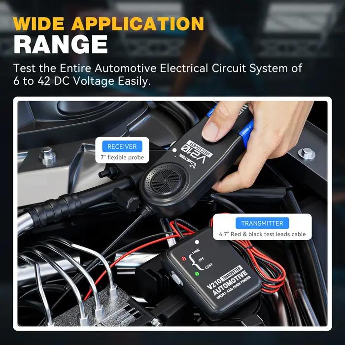 2026 VDIAGTOOL V210 Testeur de circuit automobile 6V-42V Détecteur d'ouverture et de court-circuit V