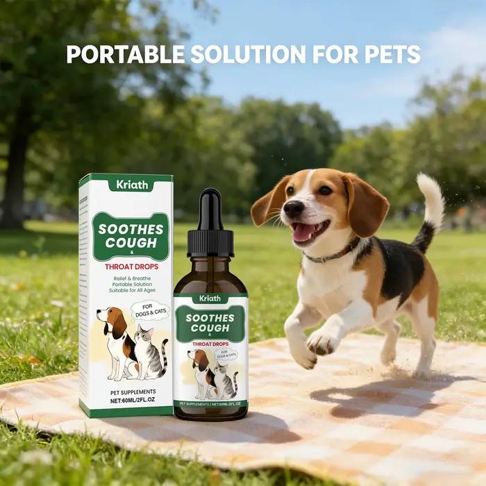 Liquide Nutritionnel Apaisant pour la Gorge aux Herbes pour Animaux de Compagnie – Soutien Respiratoire et Digestif – Compléments pour Chiens