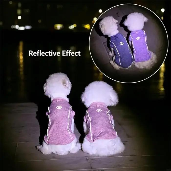 Gilet rafraîchissant pour chien tissu respirant polyester avec bandes réfléchissantes pour activités de plein air et promenades nocturnes