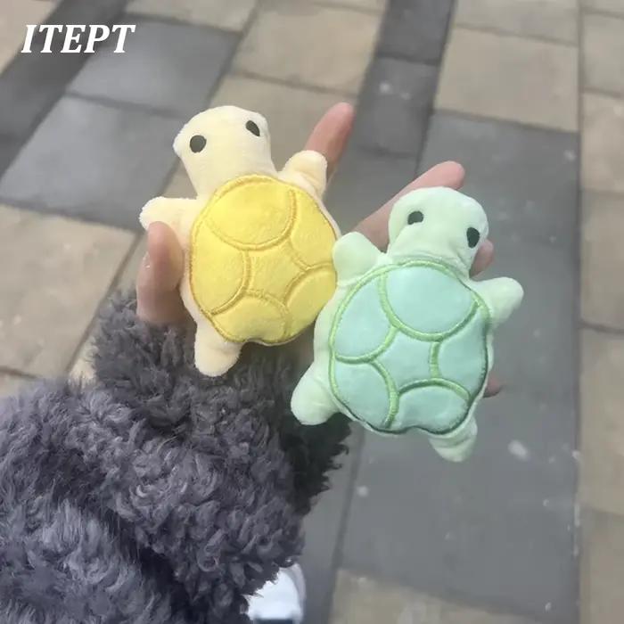 Jouet en Peluche Mini Tortue Bleu Jaune Rose Violet Vert Pour Chien Soulagement Dentition Interactif Résistant Aux Morsures Santé Dentaire Sécurité Jeu Amusant Occasion Spéciale Chiots