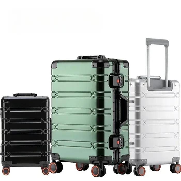 Valise à roulettes de grande capacité, sac de voyage en alliage d'aluminium et de magnésium, bagages