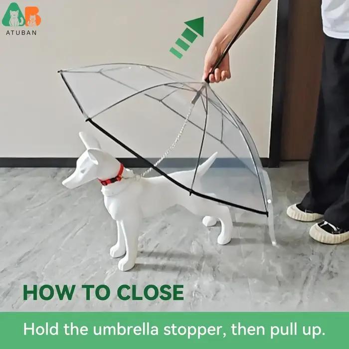ATUBAN Parapluie pour chien avec laisse pour petits animaux