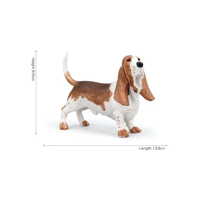 Simulation de Bassett Hound artificielle pour décoration maison, modèle de chien de compagnie, ornement animal de compagnie PVC pour intérieur élégant