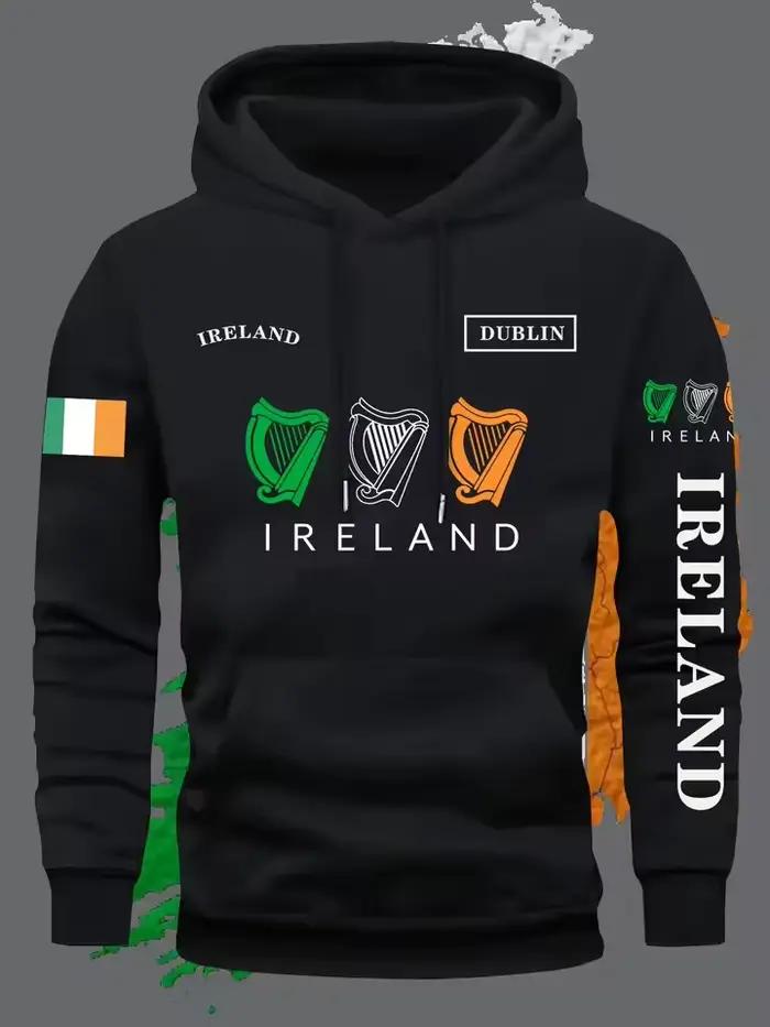 Sweat-shirt à capuche unisexe avec drapeau d'irlande