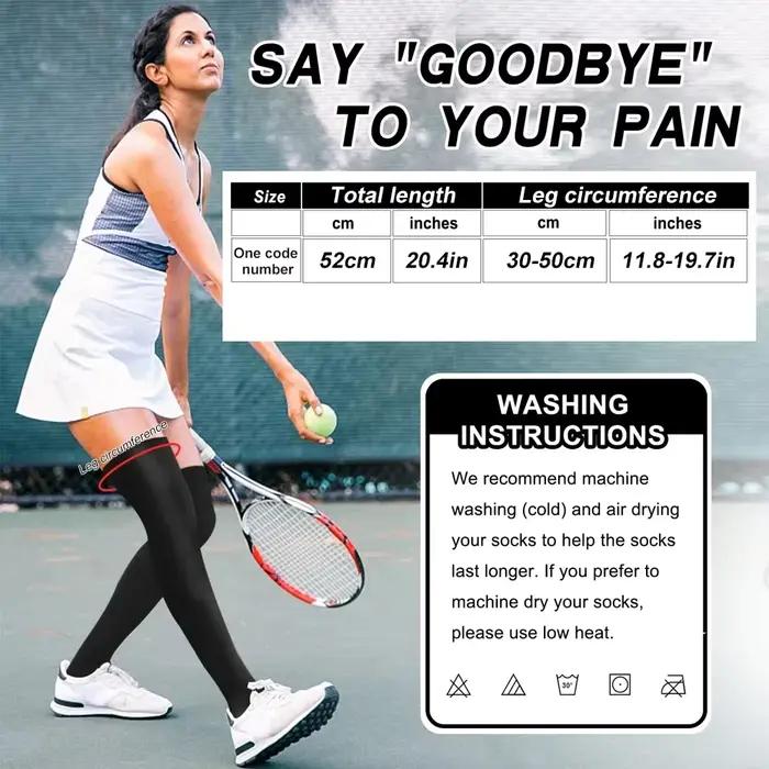 Chaussettes de compression médicales cuisses hautes - Bas de contention grossesse varices œdème running
