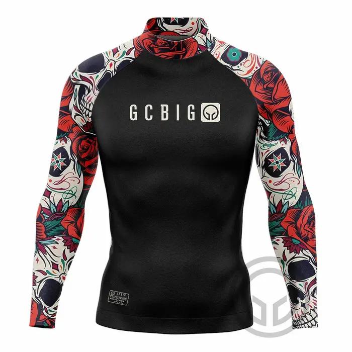 Maillot de bain à manches longues pour hommes, vêtements de surf, t-shirt de natation, maillot de ba