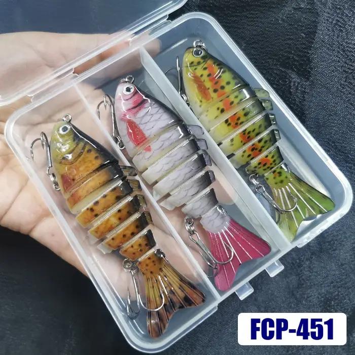 3 pièces leurres de pêche coulants appâts artificiels bioniques multi-articulés appâts artificiels d