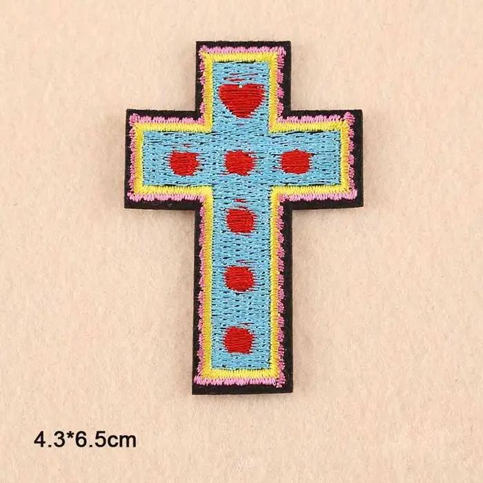 Rose guitare crâne croix Crucifix fer sur patchs brodé vêtements Patch