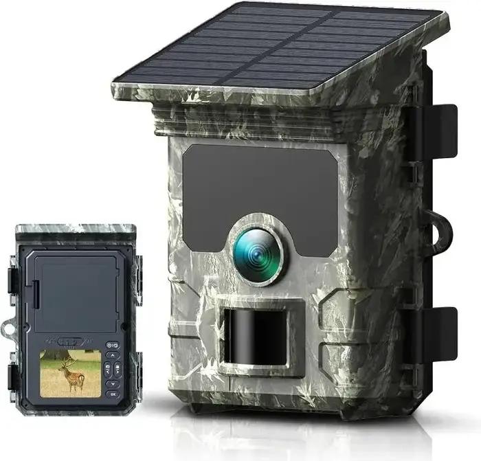 Caméra de chasse à panneau solaire étanche 30MP 2K, pour l'extérieur, surveillance de Vision nocturn