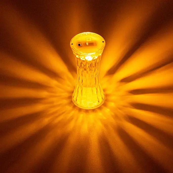 LED lampe de Table en cristal sans flamme batterie bougies atmosphère lumière veilleuses lampe décor