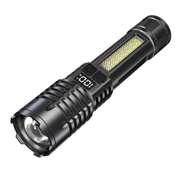 900000 LM lampe de poche LED puissante Zoom torche avec affichage numérique lampes