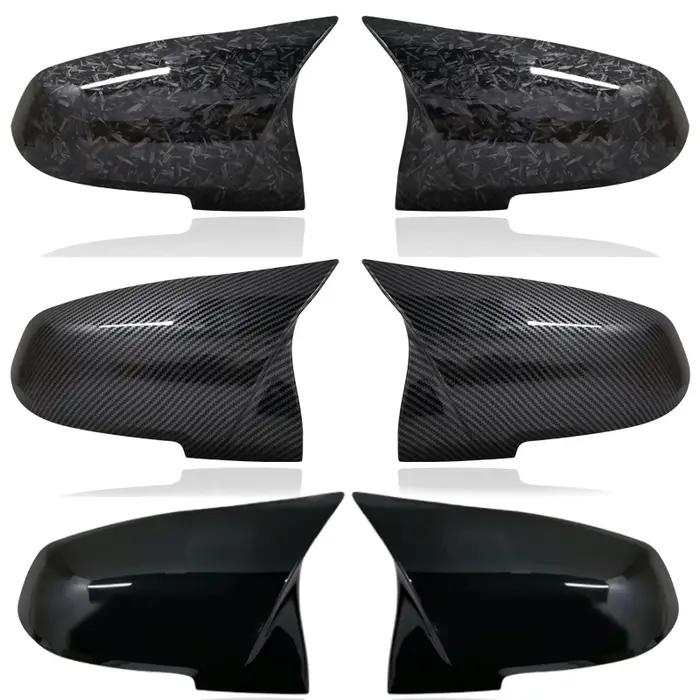 Couvercle de rétroviseur noir carbone, 2 pièces, pour BMW série 1 2 3 4 X M 220i 328i 420i F20 F21 F