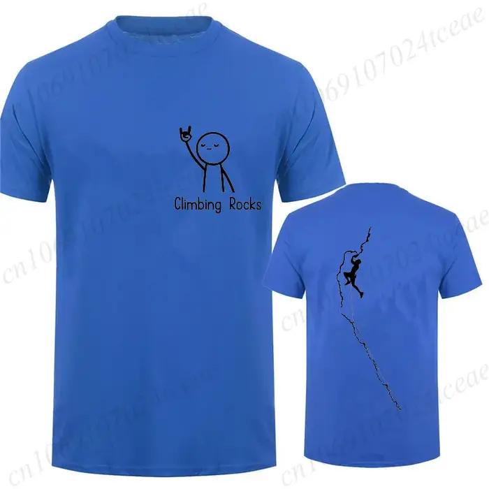 T-Shirt d'escalade de roche pour grimpeurs et amateurs de bouldering homme style décontracté polyester respirant et léger pour grimpeur et randonneur occasions quotidiennes et sportives