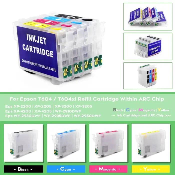 Cartouche illable de tous les jours 604xl 604 avec puce de coque pour Epson XP-2200 XP-2205 XP-3200 XP-3205 XP-4200 XP-4205 WF-2910 WF-2930 Prquinze