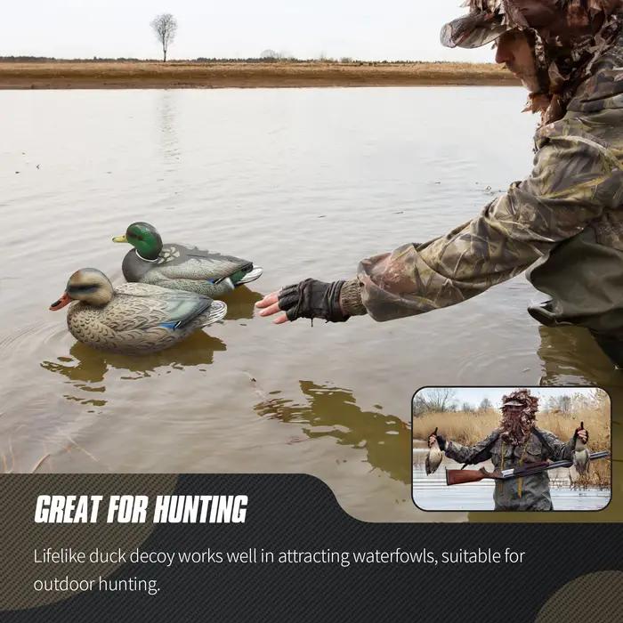 Leurre flottant canard colvert 3D réaliste pour chasse au gibier d'eau - Accessoire