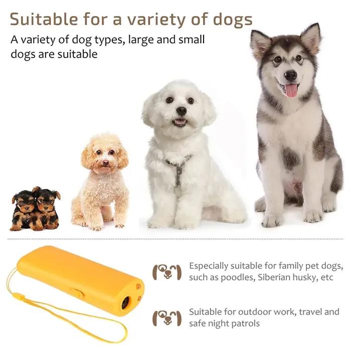 Dispositif Anti-aboiement Ultrasonique 3 en 1 pour Chien, Répulsif d'Entraînement, Contrôle LED