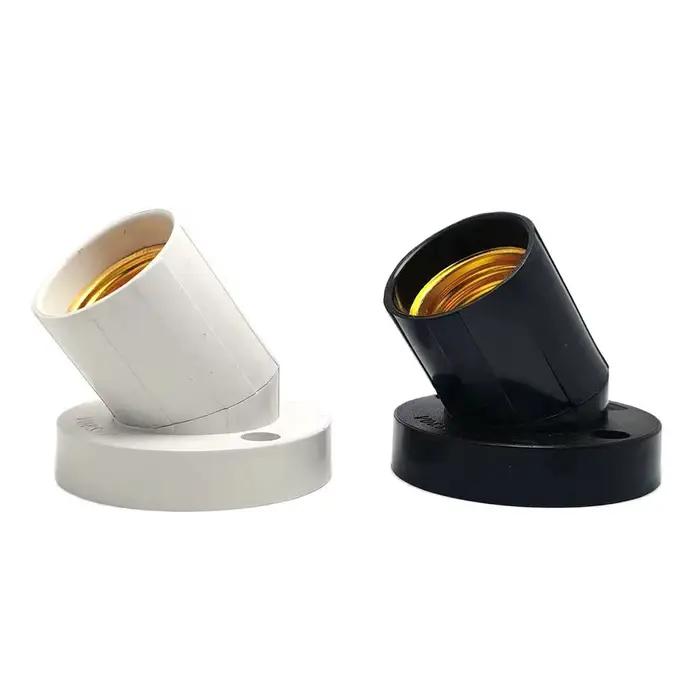 Support de lampe rotatif droit Oblique E27, 1 pièce, vis plate 10A, Base de tête d'ampoule d'éclaira