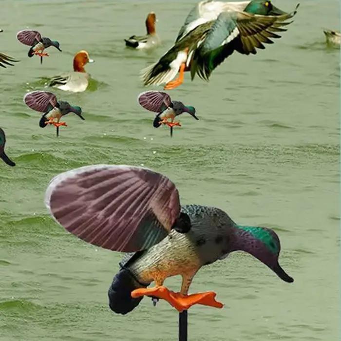 Leurre de canard volant télécommandé avec tête verte réaliste pour chasse au jardin - appât rotatif
