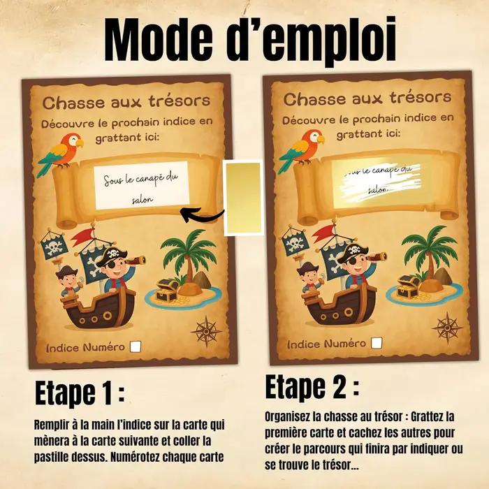 Ensemble de jeu de chasse au trésor sur le thème des pirates