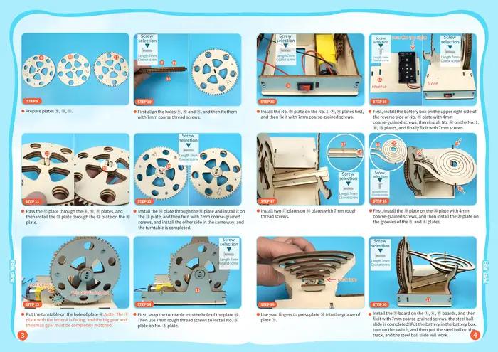 Kit de technologie de modèle d'équipement de course en marbre mécanique à assembler soi-même, jouets scientifiques pour enfants, matériel pédagogique pour l'apprentissage des enfants