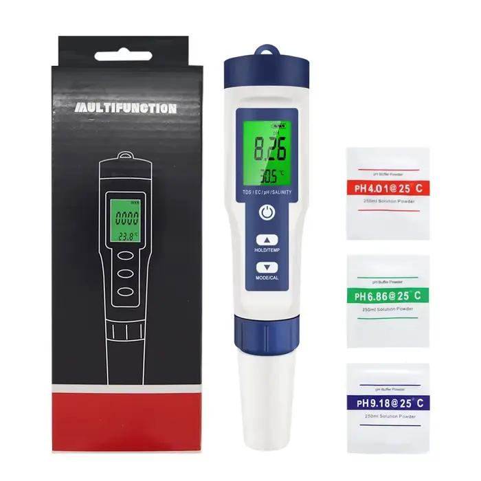 Compteur numérique PH TDS EC 5 en 1, testeur de température de salinité, conductivité, filtre à eau,