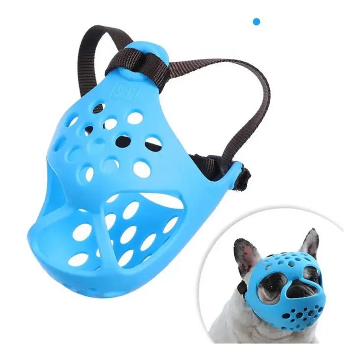 Muselière anti-aboiement réglable pour chien, visage plat, maille, animal de compagnie, bouledogue f